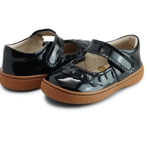 Livie and Luca Ruche Classic Black Patent Shoes NEW IN BOX